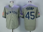 New York Yankees #45 Donald Trump Gray Cool Base Jersey