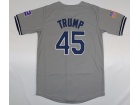 New York Yankees #45 Donald Trump Gray Cool Base Jersey