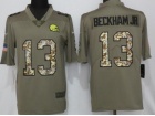 Cleveland Browns #13 Odell Beckham Jr Olive With Camo Number Salute To Service Limited Jersey