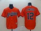 Cleveland Indians #12 Francisco Lindor Orange Cool Base Jersey