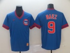 Chicago Cubs #9 Javier Baez Blue Nike Cooperstown Collection Legend V-Neck Jersey