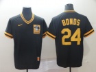 Pittsburgh Pirates #24 Barry Bonds Black Nike Cooperstown Collection Legend V-Neck Jersey