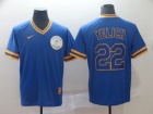 Milwaukee Brewers #22 Christian Yelich Blue Nike Cooperstown Collection Legend V-Neck Jersey