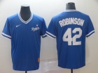 Los Angeles Dodgers #42 Jackie Robinson Blue Nike Cooperstown Collection Legend V-Neck Jersey