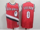 BAPE x Mitchell & Ness Portland Trail Blazers #0 Damian Lillard Red Basketball Jersey