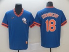 New York Mets #18 Darryl Strawberry Blue Nike Cooperstown Collection Legend V-Neck Jersey