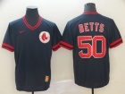 Boston Red Sox #50 Mookie Betts Blue Nike Cooperstown Collection Legend V-Neck Jersey