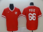 Cincinnati Reds #66 Yasiel Puig Red Nike Cooperstown Collection Legend V-Neck Jersey