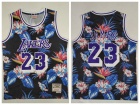 Los Angeles Lakers #23 LeBron James Ness Floral Fashion Throwback Jersey