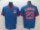 Chicago Cubs #23 Ryne Sandberg Blue Nike Cooperstown Collection Legend V-Neck Jersey