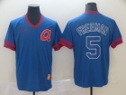 Atlanta Braves #5 Freddie Freeman Blue Nike Cooperstown Collection Legend V-Neck Jersey