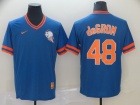 New York Mets #48 Jacob DeGrom Blue Nike Cooperstown Collection Legend V-Neck Jersey