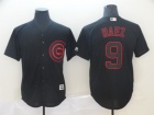 Chicago Cubs #9 Javier Baez Black Lights Out Cool Base Jersey