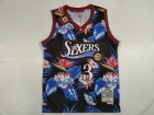 Philadelphia 76ers #3 Allen Iverson Ness Floral Fashion 1997-98 Throwback Jersey