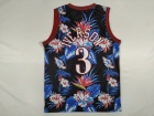 Philadelphia 76ers #3 Allen Iverson Ness Floral Fashion 1997-98 Throwback Jersey