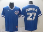 Toronto Blue Jays #27 Vladimir Guerrero JR Blue Nike Cooperstown Collection Legend V-Neck Jersey