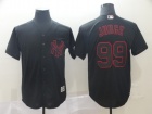 New York Yankees #99 Aaron Judge Black Lights Out Cool Base Jersey