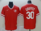 Cincinnati Reds #30 Ken Griffey Jr Red Nike Cooperstown Collection Legend V-Neck Jersey