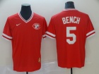 Cincinnati Reds #5 Johnny Bench Red Nike Cooperstown Collection Legend V-Neck Jersey