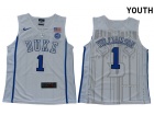 Youth Duke Blue Devils #1 Zion Williamson White College Basketball Jersey