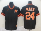 San Francisco Giants #24 Willie Mays Black Nike Cooperstown Collection Legend V-Neck Jersey