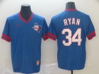 Texas Rangers #34 Nolan Ryan Blue Nike Cooperstown Collection Legend V-Neck Jersey