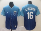 Kansas City Royals #16 Bo Jackson Blue Nike Fade Jersey