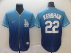 Los Angeles Dodgers #22 Clayton Kershaw Blue Nike Fade Jersey