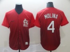 St. Louis Cardinals #4 Yadier Molina Red Nike Fade Jersey