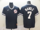 New York Yankees #7 Mickey Mantle Blue Nike Cooperstown Collection Legend V-Neck Jersey