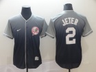 New York Yankees #2 Derek Jeter Black Nike Fade Jersey