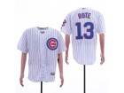 Chicago Cubs #13 David Bote White Cool Base Jerseys