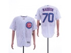 Chicago Cubs #70 Joe Maddon White Cool Base Jerseys