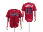 Atlanta Braves #13 Ronald Acuna Jr. Red 2019 New Style Cool Base Jersey