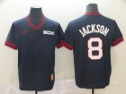 Chicago White Sox #8 Bo Jackson Black Nike Cooperstown Collection Legend V-Neck Jersey