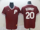 Philadelphia Phillies #20 Mike Schmidt Red Nike Cooperstown Collection Legend V-Neck Jersey