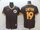 San Diego Padres #19 Tony Gwynn Brown Nike Cooperstown Collection Legend V-Neck Jersey