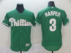 Philadelphia Phillies #3 Bryce Harper Green St. Patrick's Day Flex Base Jersey