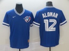 Toronto Blue Jays #12 Roberto Alomar Blue Nike Cooperstown Collection Legend V-Neck Jersey