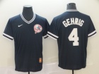 New York Yankees #4 Lou Gehrig Blue Nike Cooperstown Collection Legend V-Neck Jersey