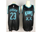 KAWS x Jordan x NBA Jersey Grey Hands #23 Michael Jordan Black Basketball Jerseys