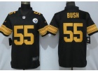 Pittsburgh Steelers #55 Devin Bush Black Color Rush Limited Jersey