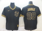 New York Yankees #99 Aaron Judge Nike Black Gold Fashion Jersey