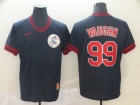 Cleveland Indians #99 Ricky Vaughn Blue Nike Cooperstown Collection Legend V-Neck Jersey