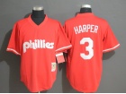 Philadelphia Phillies #3 Bryce Harper Red Throwback Jersey