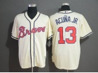 Atlanta Braves #13 Ronald Acuna Jr. Cream Cool Base Jersey