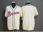 Atlanta Braves Blank Cream Cool Base Jersey