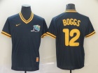 Tampa Bay Rays #12 Wade Boggs Blue Nike Cooperstown Collection Legend V-Neck Jersey