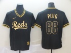 Cincinnati Reds #66 Yasiel Puig Nike Black Gold Fashion Jersey