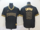 San Diego Padres #19 Tony Gwynn Nike Black Gold Fashion Jersey